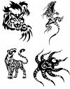 tribal animals image tattoo